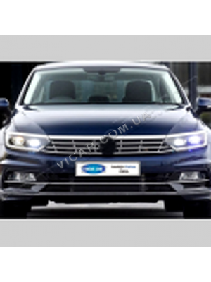 Ресницы на передние фары + кант решетки Passat B8